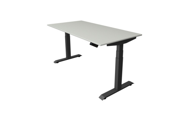 Table assis/debout Kerkmann Move 4, L 1600 x P 800 mm, réglable en hauteur électriquement de 640 à 1290 mm, gris clair, 10080611
