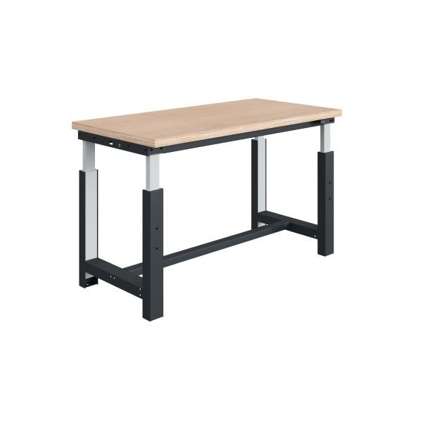 Etabli SOFAME SI, réglable en hauteur électriquement, L 1800 x P 750 x H 740 à 1240 mm, plan de travail multiplex 40 mm, gris anthracite RAL 7016, W010010804GA