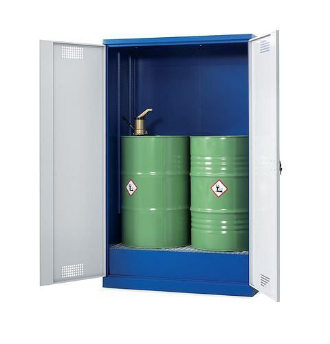 Armoire à fûts DENIOS Drum-Store CS 150, avec portes battantes, y compris plancher et grille, 201-952