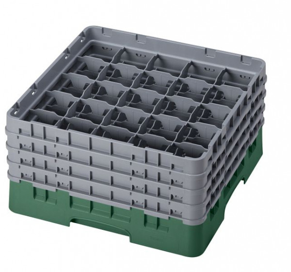 Panier de lavage Cambro 25 compartiments Camrack®, bouteille de 21,5 cm, vert, paquet de 2, 25S800119