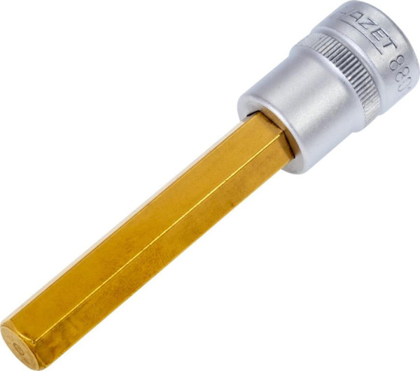 Douille tournevis Hazet, carré creux 10 mm, profil à six pans creux, 10 mm, version courte avec moletage, 8801-10