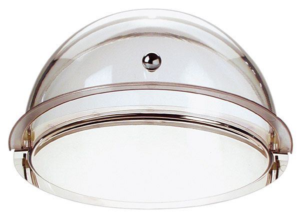 APS roll top set 2 pièces, Ø 38 cm, hauteur : 24 cm, plateau en acier inoxydable Ø 38 cm, hotte roll top transparent (18388), fixation de hotte antidérapante, 09080