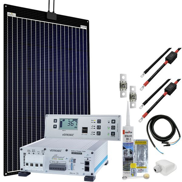 Système solaire pour camping-car Offgridtec mTriple Flex L avec 1 chargeur triple 160 W 45/30/350 VBCS et panneau combiné Jupiter 5748 VPC, 4-01-010410-003