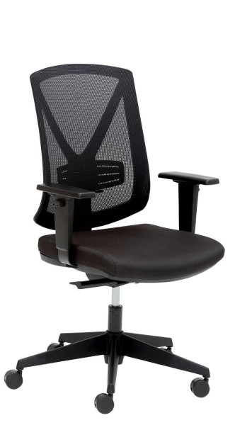 Chaise Mayer Sitzmöbel , dossier haut en résille et assise rembourrée en tissu noir, 2335