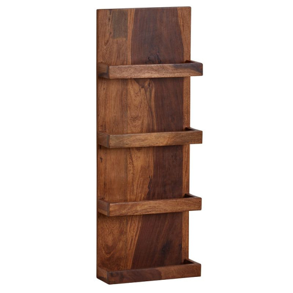 Wohnling Étagère murale 30 x 80 x 10 cm en bois massif Sheesham Étagère suspendue moderne flottante Grand design Étagère flottante Étagère suspendue Salon WL6.532