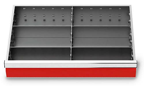Bedrunka+Hirth inserts de tiroir T500 R 24-16, pour hauteur de panneau 100 mm, 5 parties, 168-144-100