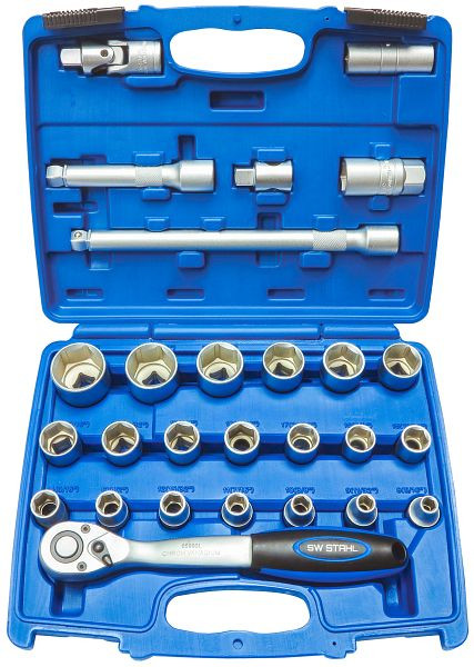 Jeu de clés à douille SW-Stahl, 1/2", 27 pièces, 07624L