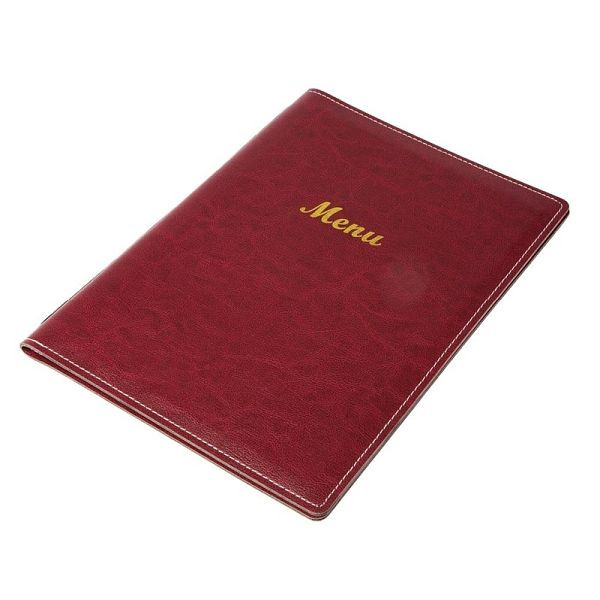 OLYMPIA menu simili cuir bordeaux A4, E222