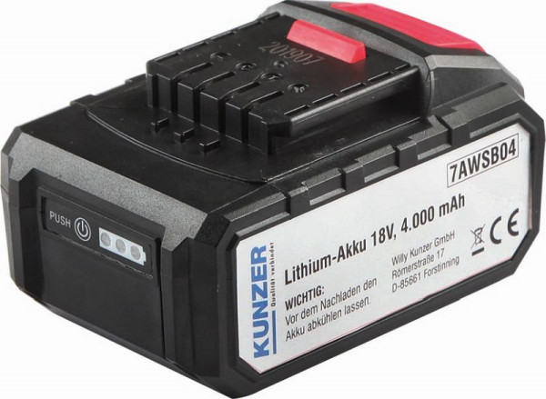 Batterie lithium Kunzer 18V pour 7ASW125 et 7ASS03, 7AWSB04