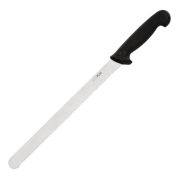 Couteau à viande Hygiplas dentelé 30cm noir, C580