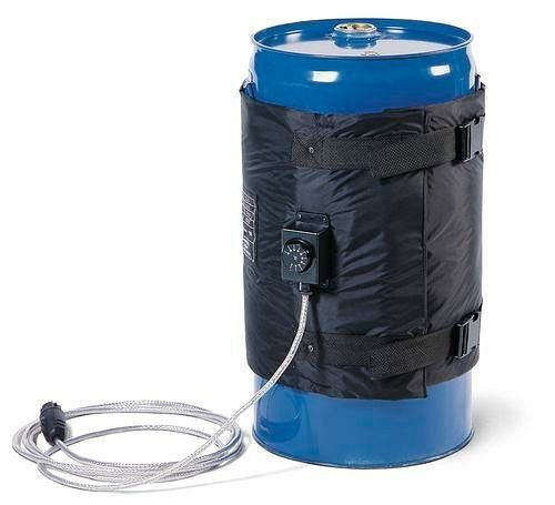 Chemise chauffante DENIOS pour fûts de 60 litres, thermostat 0 - 90°C, 1100 - 1250 mm, 250 watts, 117-722