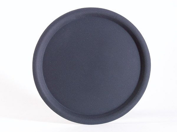 Plateau de service APS -HAPPY HOUR-, Ø 38 cm, hauteur: 1,5 cm, plastique renforcé de fibres de verre, noir, surface antidérapante, 00511