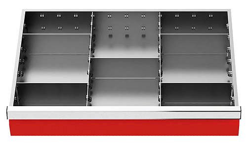 Bedrunka+Hirth inserts de tiroir T500 R 24-16, pour hauteur de façade 100 mm, 7 parties, version 1, 168-136-100