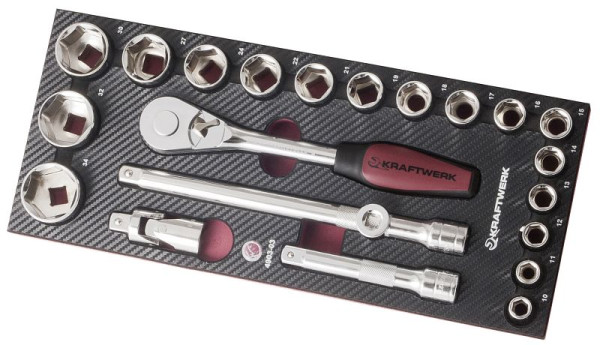 Jeu de clés à douille Kraftwerk 1/2 "dans le plateau à outils COMPLETO EVA3 22 pièces, 4903-03