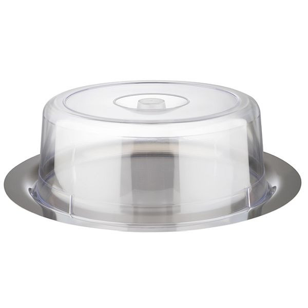 Plateau APS avec hotte -FINESSE-, Ø 38 cm, hauteur : 12 cm, inox 18/0, hotte en polystyrène, 13382