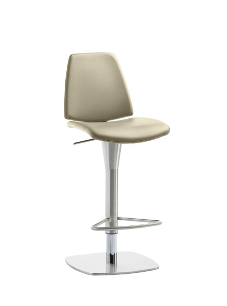 Mayer Sitzmöbel , structure en chrome brossé, aspect acier inoxydable, assise/dossier rembourrés, taupe, modèle déposé, 1274_04_30484