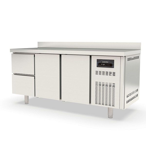 Table de congélation Vaiotec TOPLINE 700 / 3 positions GN1/1 avec 2 tiroirs / 2 portes et dosseret, 10315