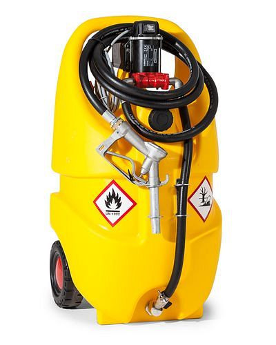 Système de réservoir mobile DENIOS type Caddy pour diesel, 55 litres, avec pompe électrique 12 V, 252-249