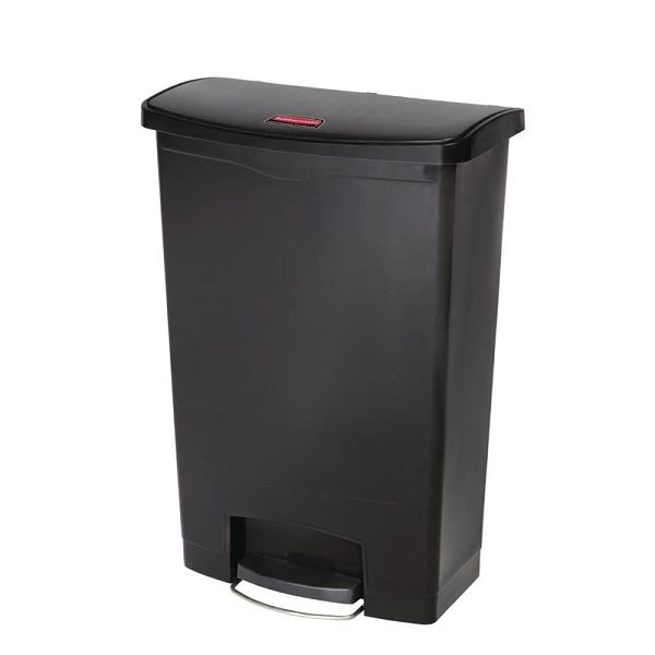 Poubelle à pédale avant Rubbermaid Slim Jim noir 90L, GL040
