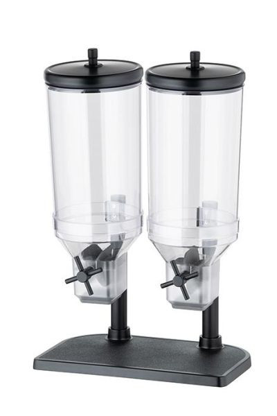 Distributeur de céréales APS -FRESH+EASY-, 22 x 35 cm, hauteur : 52 cm, couvercle en acier inoxydable 18/8, contenu : 2 x 4,5 litres, couleur : noir, 11841