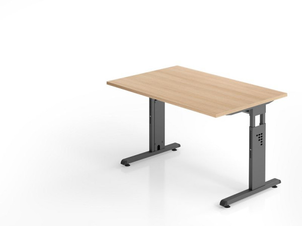 Bureau Hammerbacher OS12, 120 x 80 cm, plateau : chêne, épaisseur 25 mm, chant ABS 2 mm, forme rectangulaire, VOS12/E/G