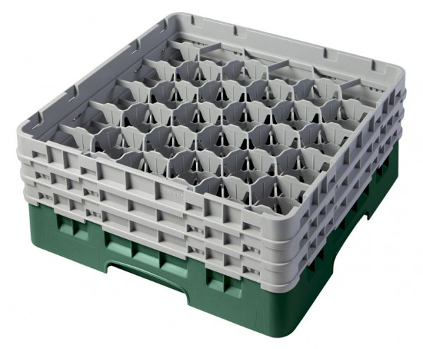 Panier de lavage Cambro 30 compartiments Camrack® 17,4 cm vert bouteille, paquet de 3, 30S638119