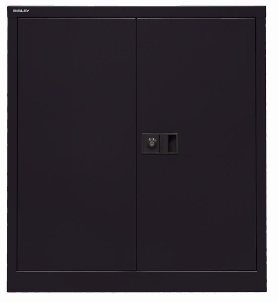 Armoire universelle à portes battantes Bisley, 1 étagère, 2 OH, noir, E402A01633