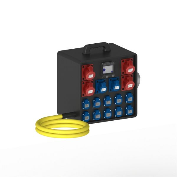 ELSPRO Vollgummi-Sicherheitsverteiler NÜRNBERG, 3 m Zuleitung CEE 400 V, 1656601