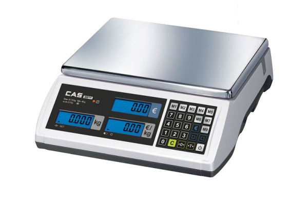 Balance de vente au détail CAS ER Plus avec fonction de calcul de prix, vérifiée, pesée: max. 15 kg, ERP-15