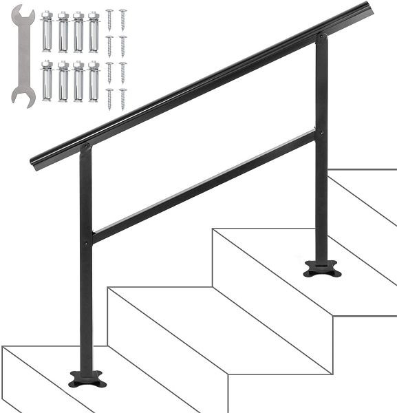 VEVOR rampe d'escalier en aluminium rampe d'entrée extérieure 122 cm main courante d'entrée de maison, LZLTFSDHGLZHSKD01V0