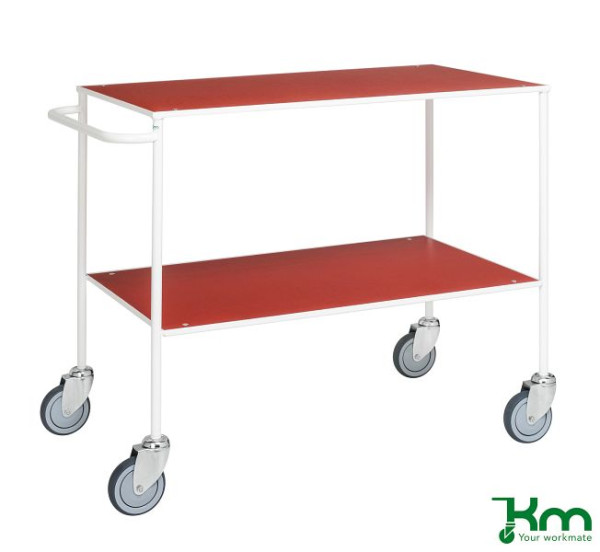 Chariot de table entièrement soudé Kongamek, rouge/blanc, KM171-1