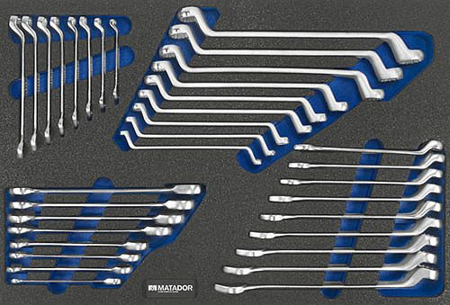 Insert à outils Bedrunka+Hirth, jeu de clés 34 pièces, dimensions en mm (LxPxH) : 600 x 400 x 25, 08.89.211