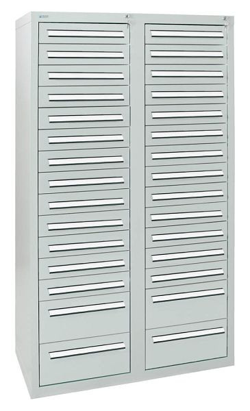 armoire à tiroirs émoussés série T-100/35-4, RAL 7035/7035, 30 tiroirs (26x100, 4x200mm), 8154707