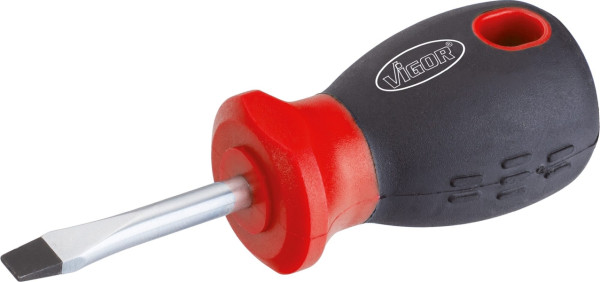 Tournevis VIGOR, court, profil fendu, 1 x 5,5 mm, V1208