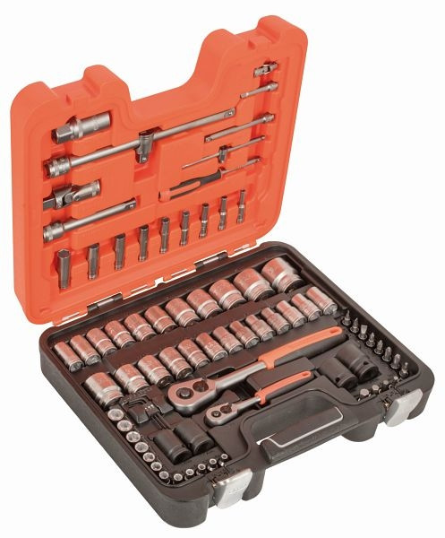 Jeu de clés à douille Bahco 1/4"+1/2", 77 pièces, S800
