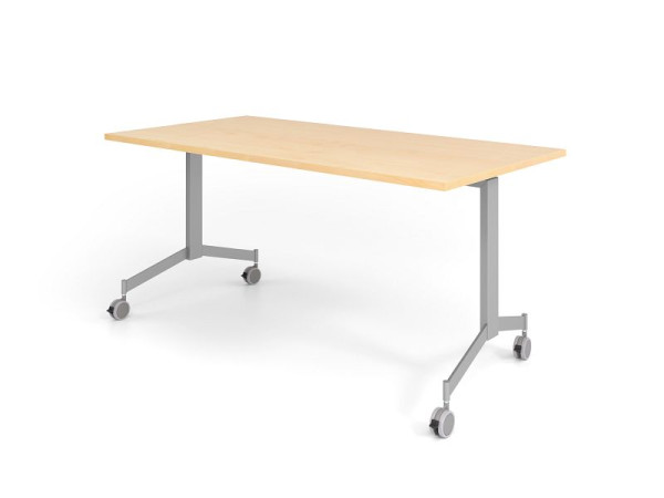 Table pliante mobile Hammerbacher 160x80cm, érable, plateau inclinable à 90°, VKF16/3/S