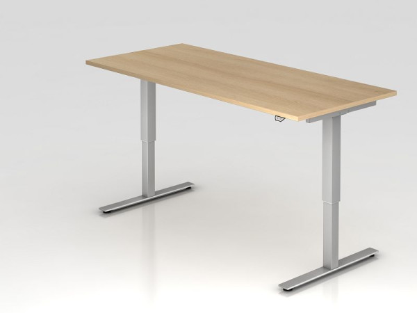 Bureau assis-debout électrique Hammerbacher 180x80cm chêne, hauteur de travail 73 - 119 cm, VXMST19/E/S
