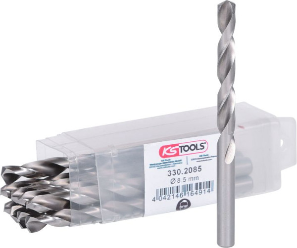 KS Tools Foret hélicoïdal HSS-G, 8,5 mm, paquet de 10, 330.2085
