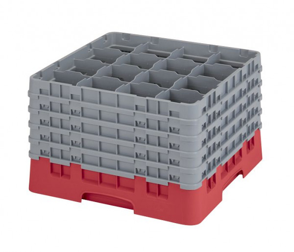 Panier de lavage Cambro 16 compartiments Camrack rouge, paquet de 2, 16S1058163