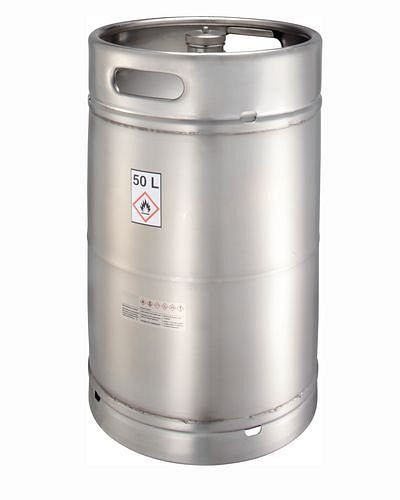 Bocal de sécurité DENIOS, acier inoxydable, avec bouchon à vis, volume de 50 litres, 117-346