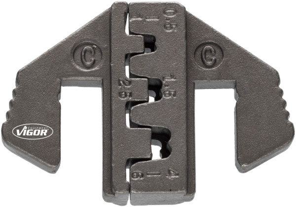 Insert à sertir VIGOR C : pour cosses de câble ouvertes et non isolées de 0,5 à 6,0 mm2 (largeur jusqu'à 6,3 mm), V2499-C