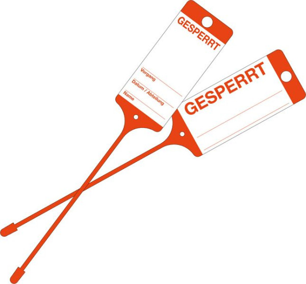 Etiquette de marchandises Eichner en PP résistante aux intempéries, rouge, impression : bloquée, UE : 100 pièces, 9219-00769