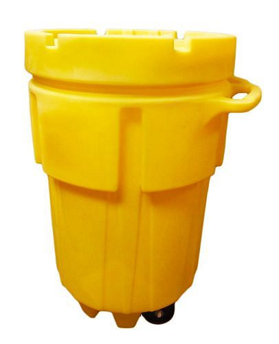 Fût de sécurité DENIOS en PE, avec roulettes, agrément UN et bouchon à vis, 360 litres, 265-550