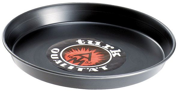 Plat à pizza APS, Ø 26 cm en haut, 24,3 cm en bas, boîte bleue, non revêtue, hauteur 2,5 cm, épaisseur du matériau environ 1 mm, 73506