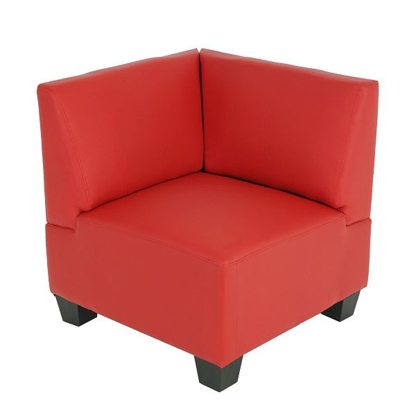 Mendler Elément d'angle modulaire Lyon, simili cuir, rouge, 21701+21718
