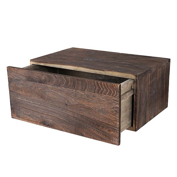 Étagère murale Mendler HWC-C55, étagère à tiroirs, look vintage shabby, 21x46x30cm, marron, 53405