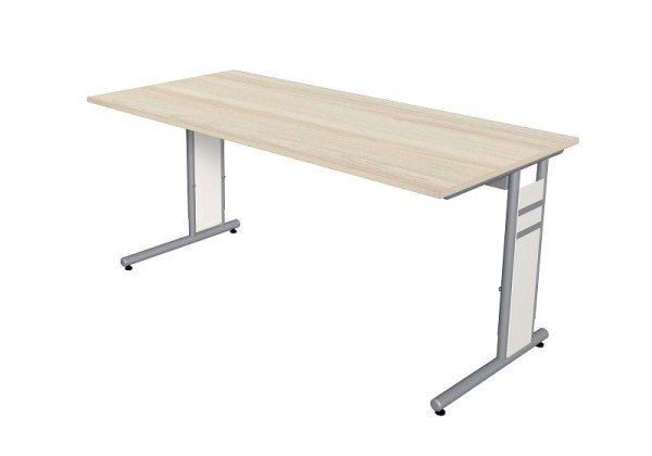 Bureau Kerkmann avec cadre en C, Form4, L 1600 mm x P 800 mm x H 680-820 mm, érable, 11412550