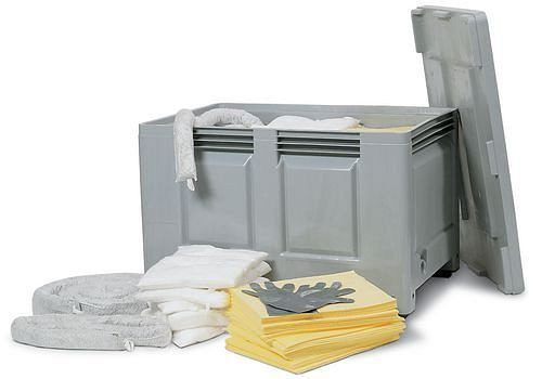 Kit d'urgence DENSORB en coffret de transport, version "Oil", stationnaire, capacité 401 litres, 116-753