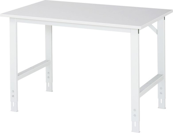 Table de travail série RAU Tom (6030) - réglable en hauteur, plateau en mélamine, 1250x760-1080x800 mm, 06-625M80-12.12