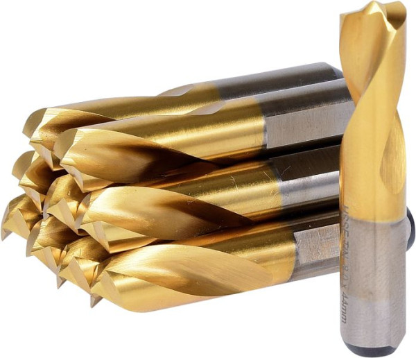 KS Tools Foret à souder par points HSSE-TiN, diamètre 8 mm, lot de 10, 332.0809